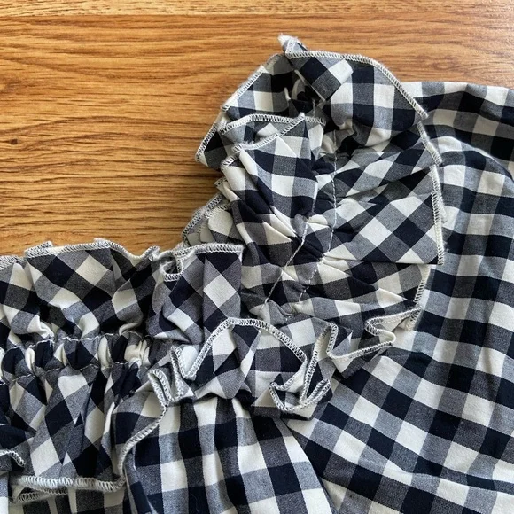 Vineyard Vines Mini Dress XS Gingham Check Black White - Picture 5 of 11